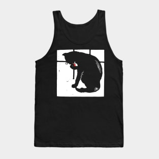 Victorian Cat Licking Paw Tank Top